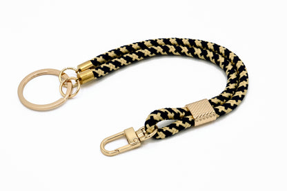 Schlüsselanhänger mit Karabiner Blau/Beige