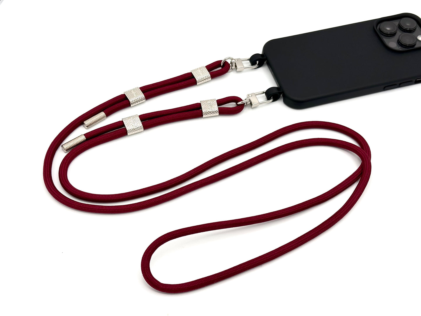 Handykette - Karabinerkordel Bordeaux Rot