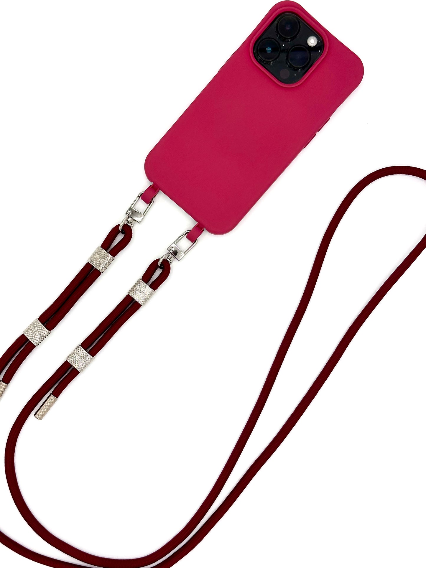 Handykette - Karabinerkordel Bordeaux Rot