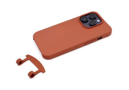 iPhone 2in1 Brick - modulare Handykette mit Baumwollkordel Cappuccino