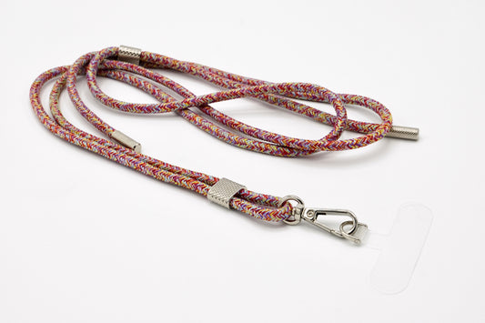 Universal Handykette Kordel mit Karabiner Bunt