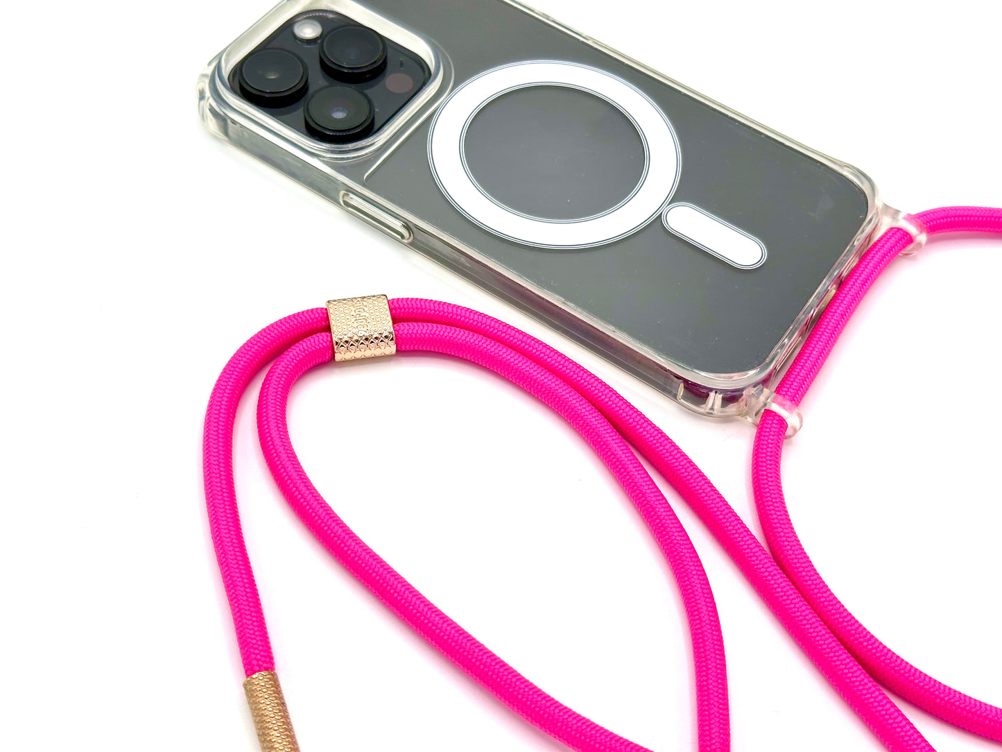 iPhone Handykette - transparente Hülle mit Wechselseil