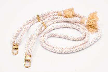 Handykette - Baumwollkordel mit 2 Karabinern Creme