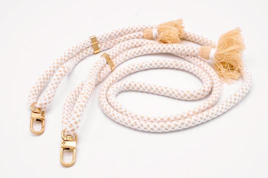 Handykette - Baumwollkordel mit 2 Karabinern Creme