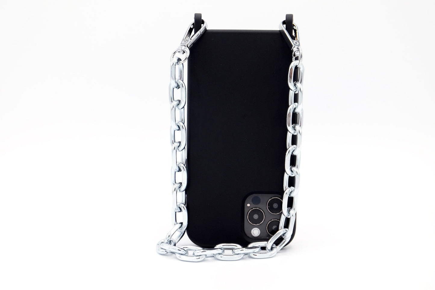 Kurze Handykette - Metall Silber