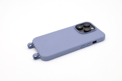 iPhone 2in1 Lavendel - modulare Handykette mit Baumwollkordel Blaugrau