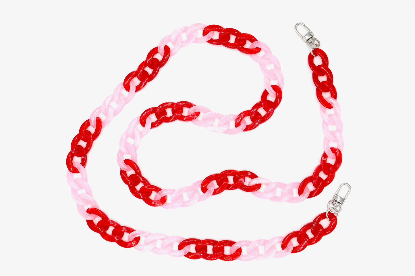 Handykette - Acryl Glieder lang Rosa-Rot