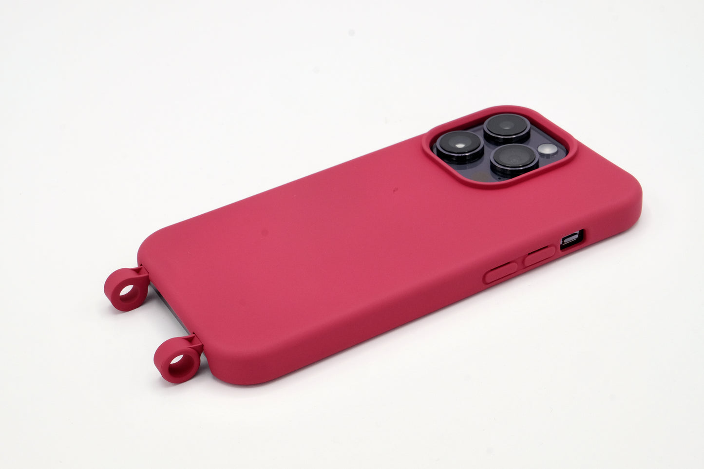 iPhone 2in1 Raspberry - modulare Handykette mit Baumwollkordel Mocca