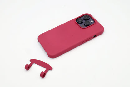 iPhone 2in1 Raspberry - modulare Handykette mit Baumwollkordel Creme