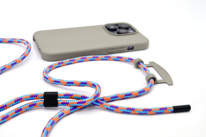 iPhone 2in1 Grau - modulare Handykette mit Seil
