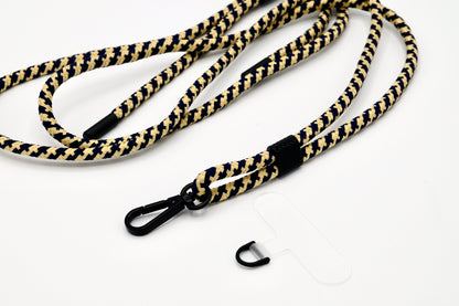Universal Handykette Kordel mit Karabiner Beige/Blau