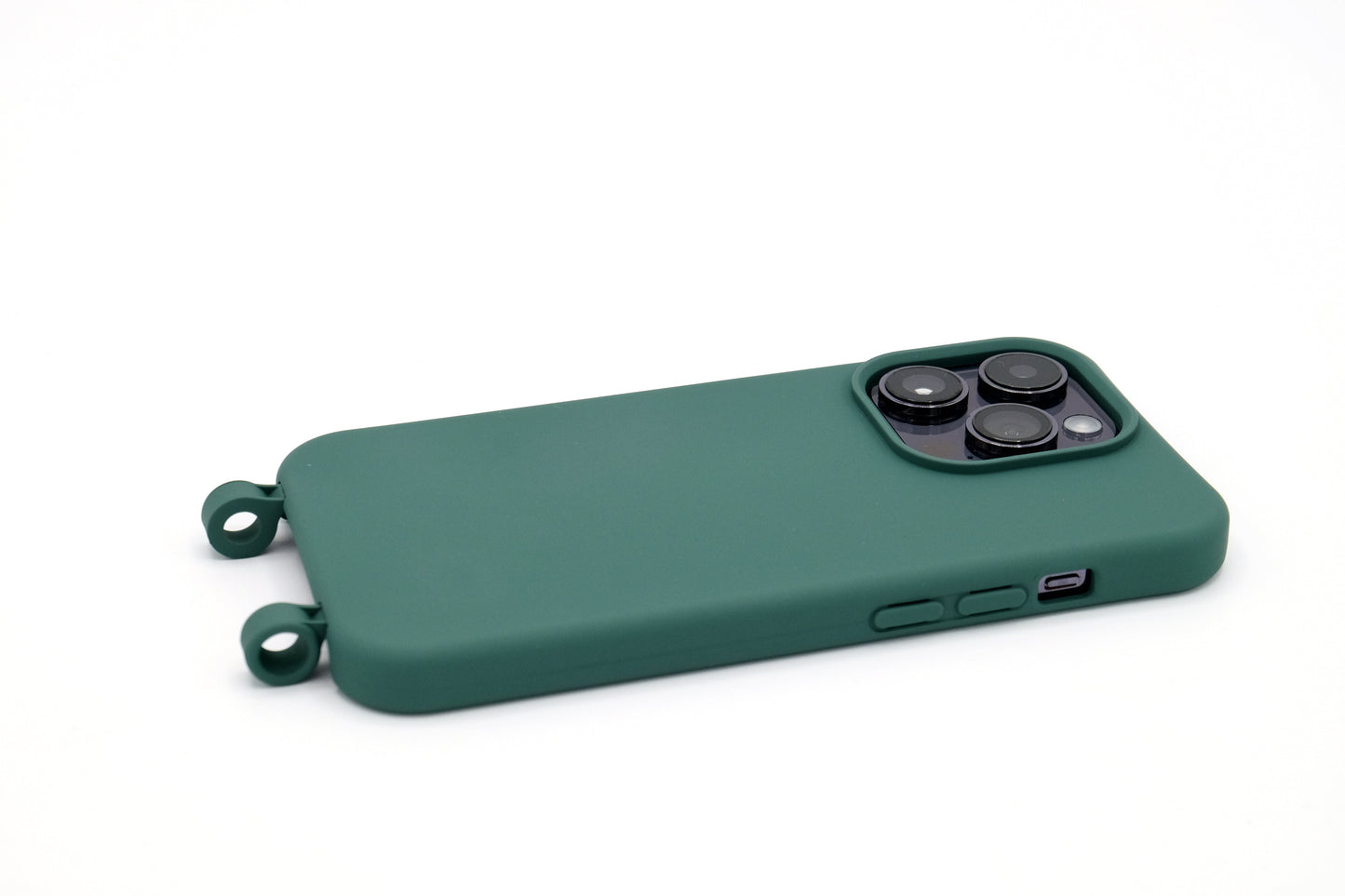 iPhone 2in1 Petrol - modulare Handykette mit Baumwollkordel Creme