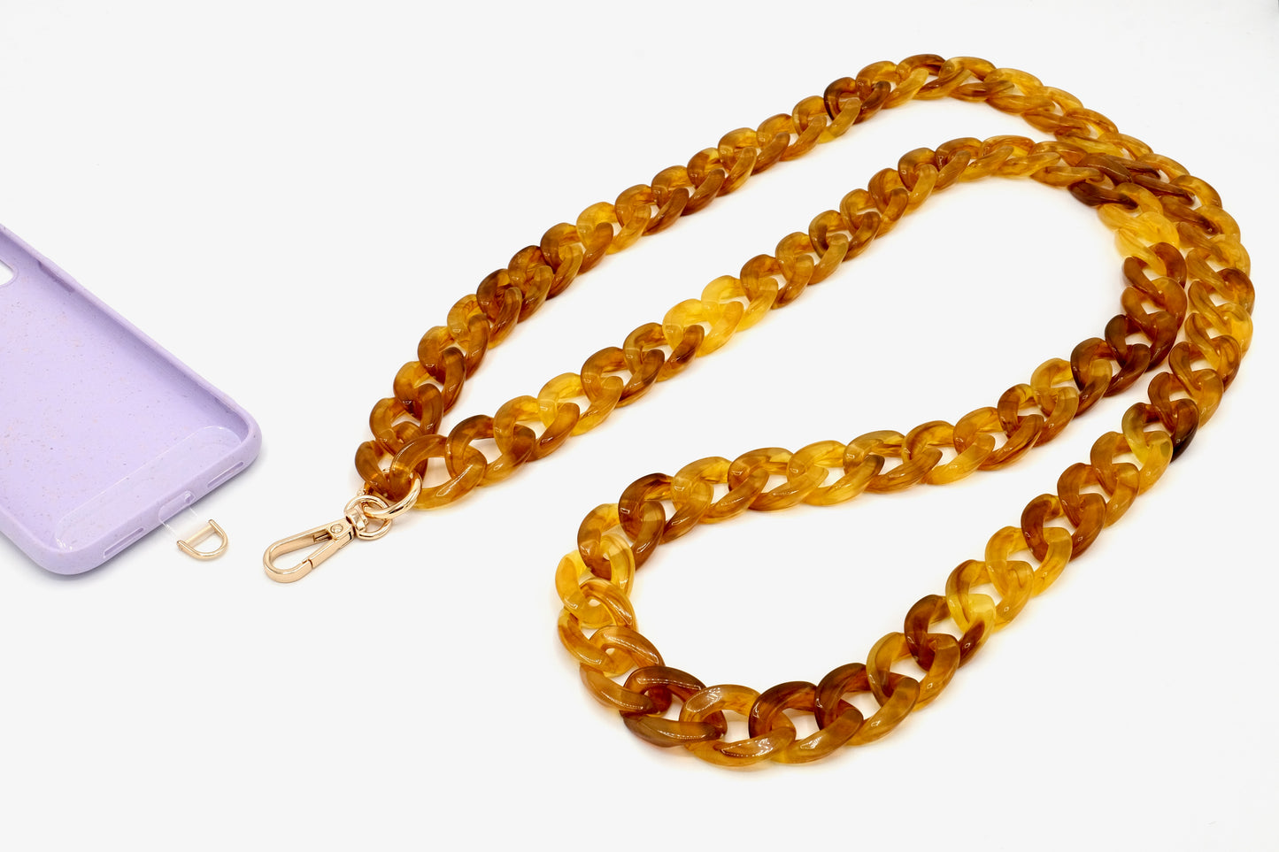 Universal Handykette | Kette mit Karabiner Goldbraun