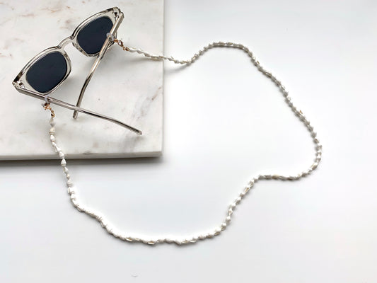 Muschel Brillenkette Weiss