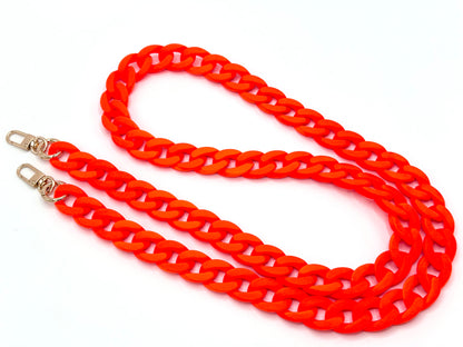 Handykette - lange Acrylkette "RUBBER EDITION" Neon Orange