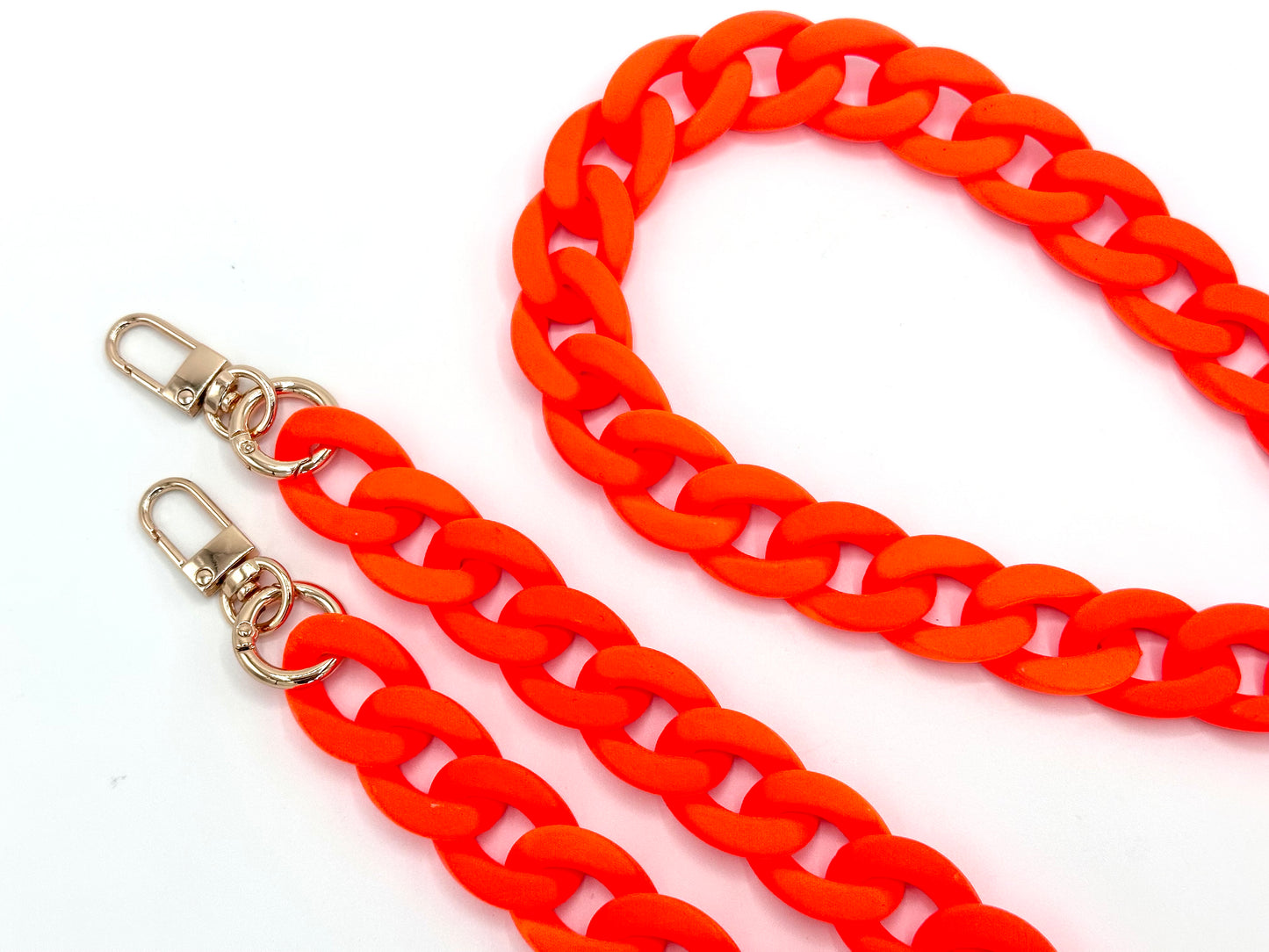 Handykette - lange Acrylkette "RUBBER EDITION" Neon Orange