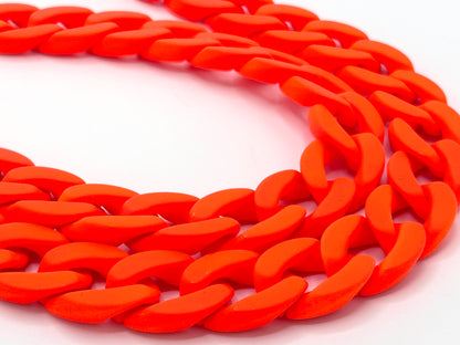 Handykette - lange Acrylkette "RUBBER EDITION" Neon Orange