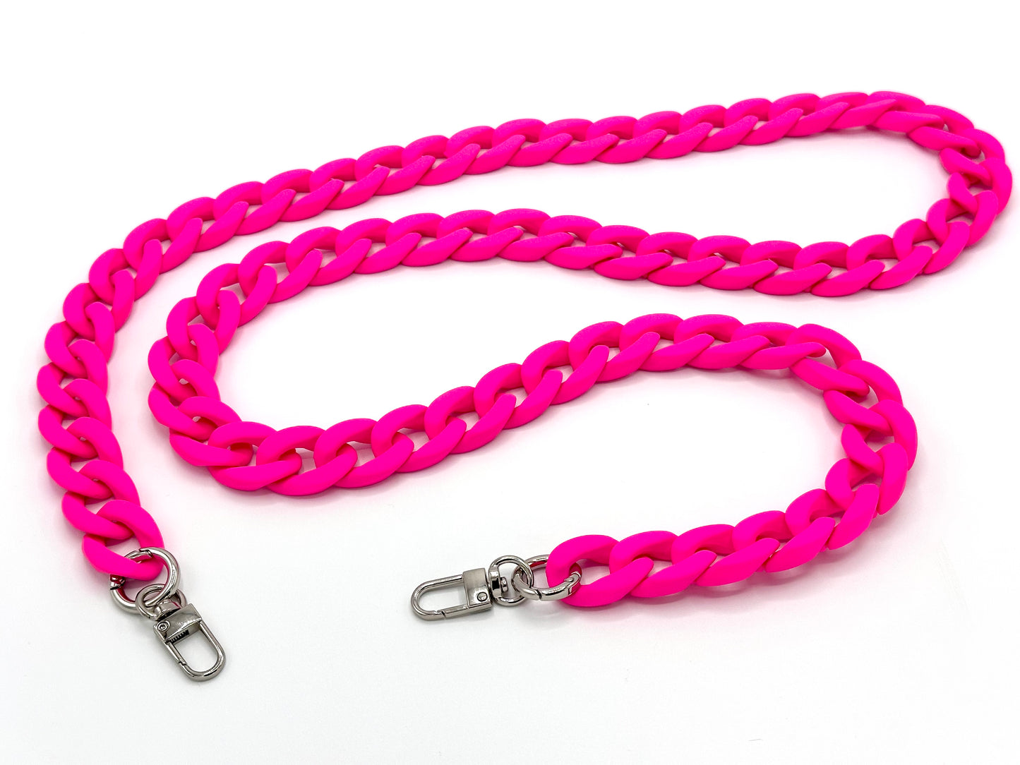 Handykette - lange Acrylkette "RUBBER EDITION" Neon Pink