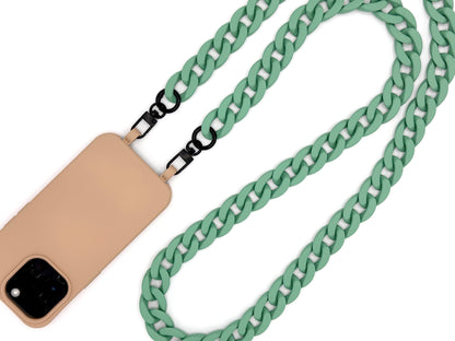 Handykette - lange Acrylkette "RUBBER EDITION" Salbei