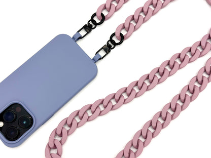 Handykette - lange Acrylkette "RUBBER EDITION" Matt Lila