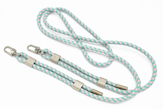 Handykette - Karabinerkordel Mint-Rosa