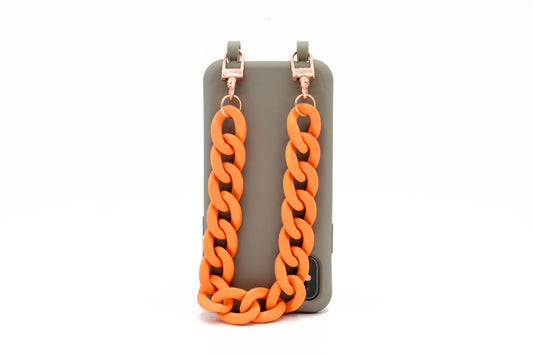 Kurze Handykette - "RUBBER EDITION" Orange Matt