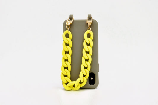 Kurze Handykette - "RUBBER EDITION" Gelb