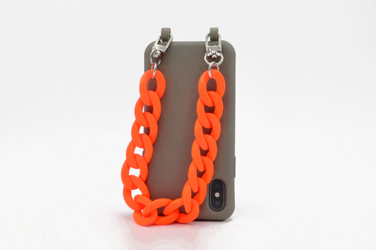 Kurze Handykette - "RUBBER EDITION" Neonorange