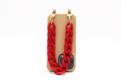 Kurze Handykette - "RUBBER EDITION" Rot
