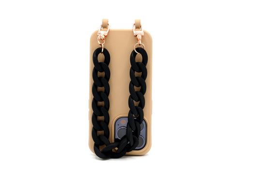 Kurze Handykette - "RUBBER EDITION" Schwarz