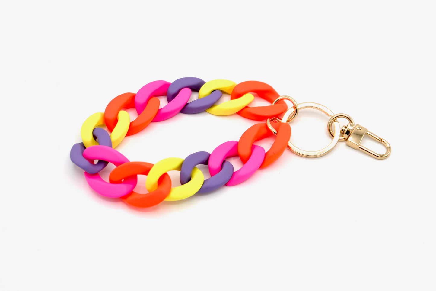 Schlüsselanhänger mit Karabiner "RUBBER EDITION" Neon Bunt
