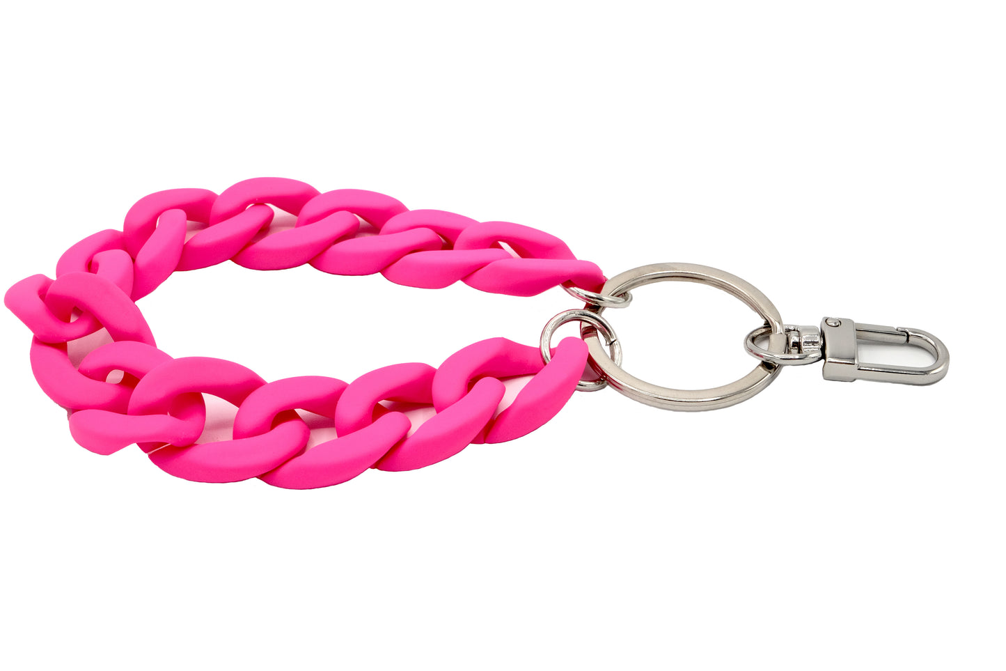 Schlüsselanhänger mit Karabiner "RUBBER EDITION" Neon-Pink