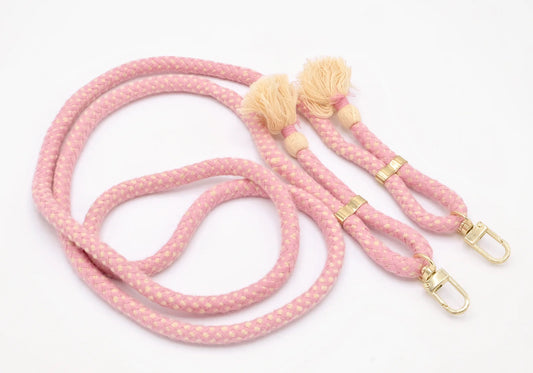 Handykette - Baumwollkordel mit 2 Karabinern Rosa