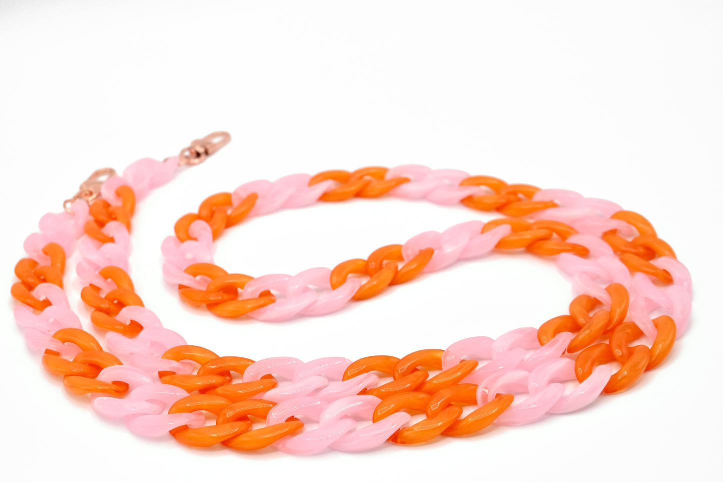 Handykette - Acryl Glieder lang Rosa-Orange