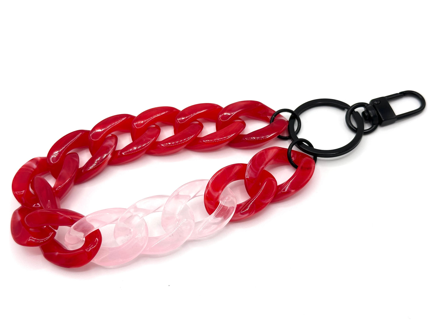 Schlüsselanhänger mit Karabiner Rot Mix