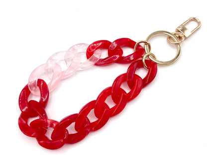 Schlüsselanhänger mit Karabiner Rot Mix