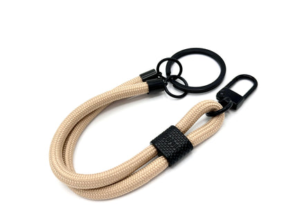 Schlüsselanhänger mit Karabiner Beige