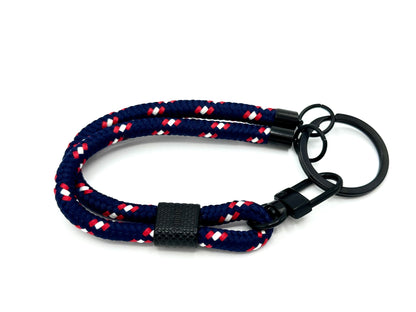 Schlüsselanhänger mit Karabiner Blau-Rot