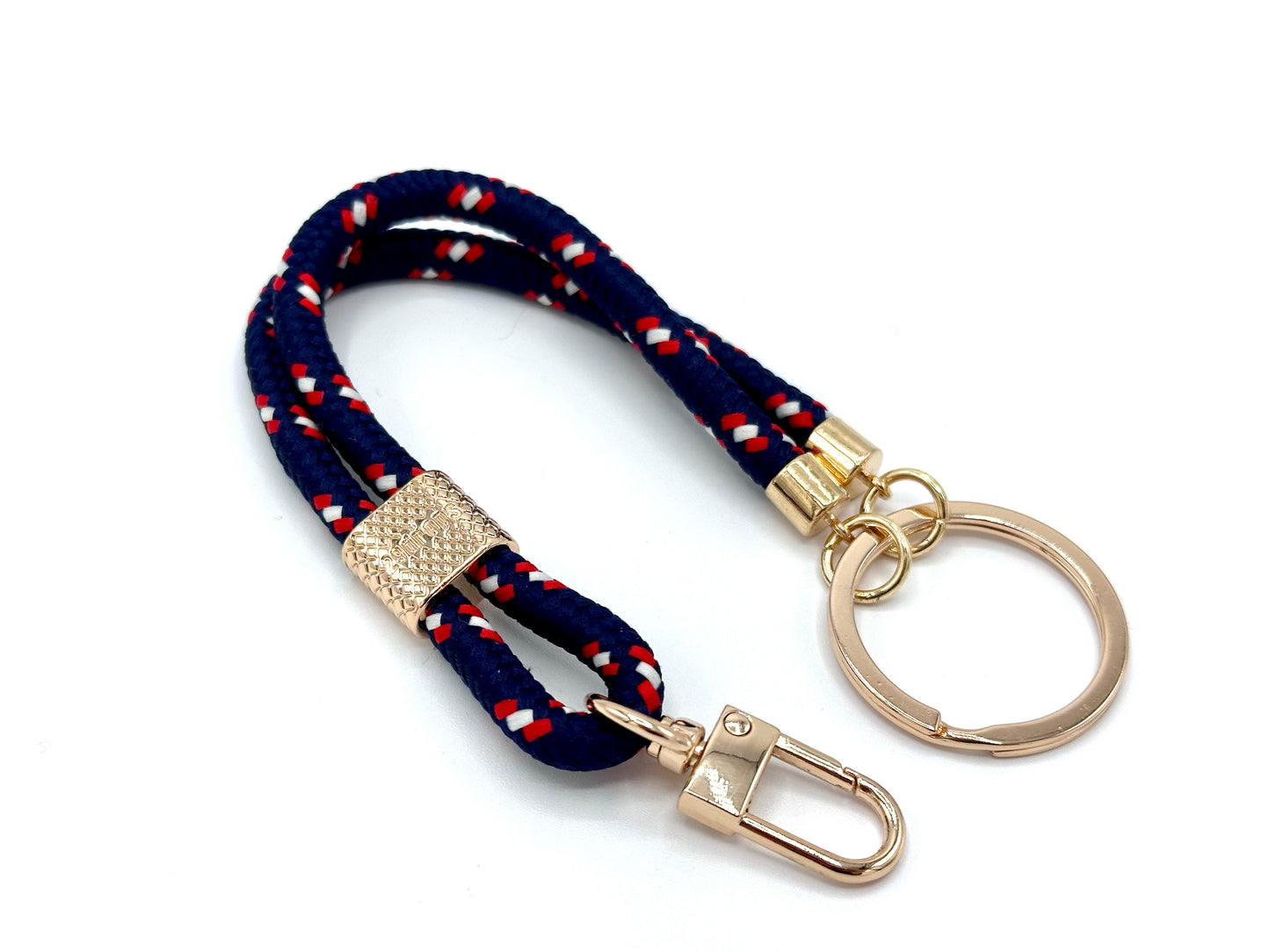 Schlüsselanhänger mit Karabiner Blau-Rot