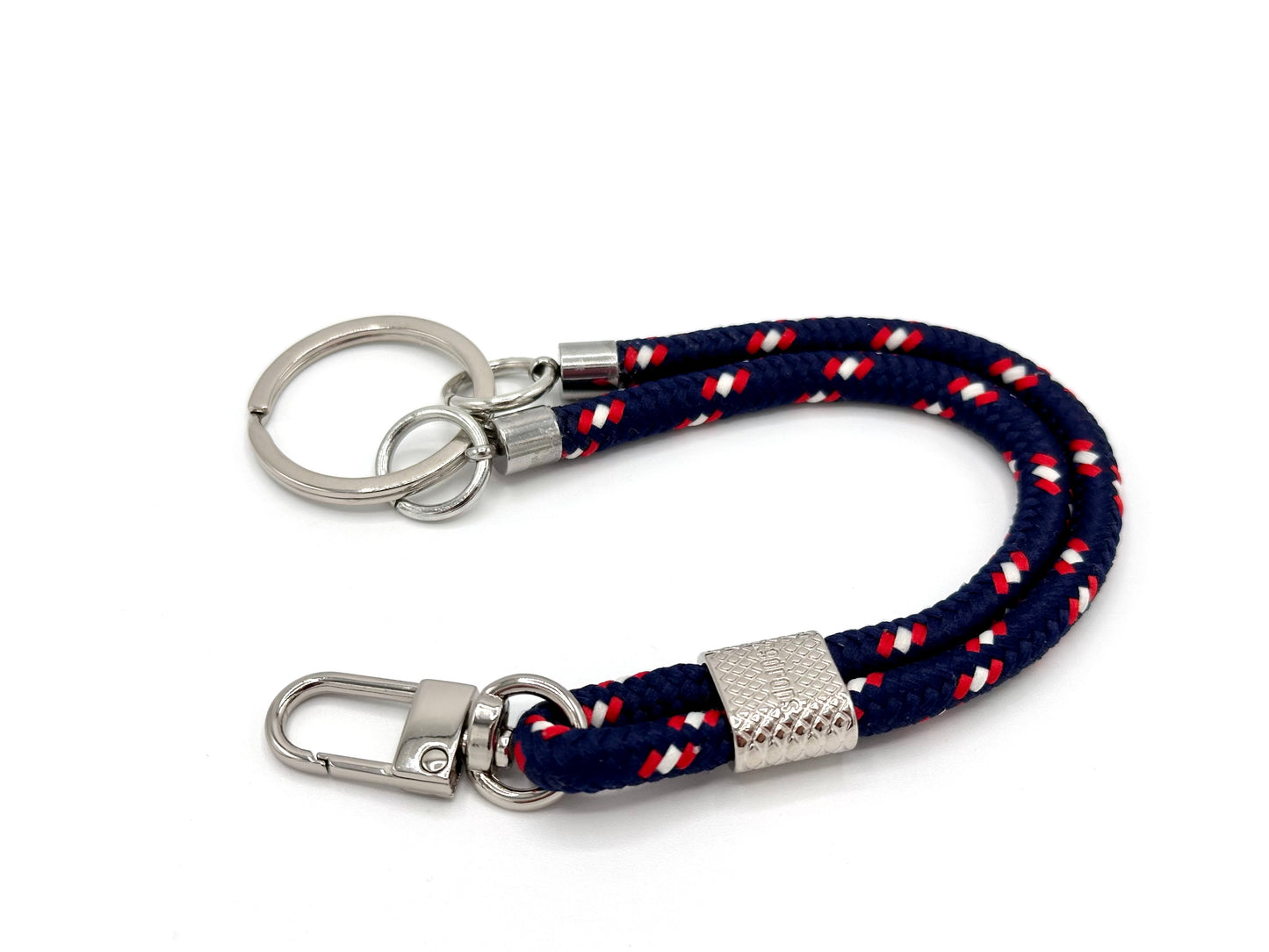 Schlüsselanhänger mit Karabiner Blau-Rot