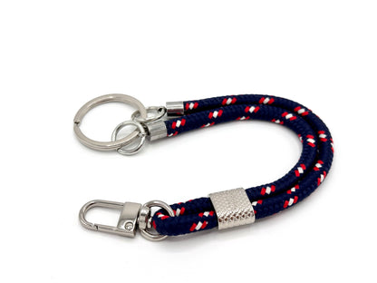 Schlüsselanhänger mit Karabiner Blau-Rot