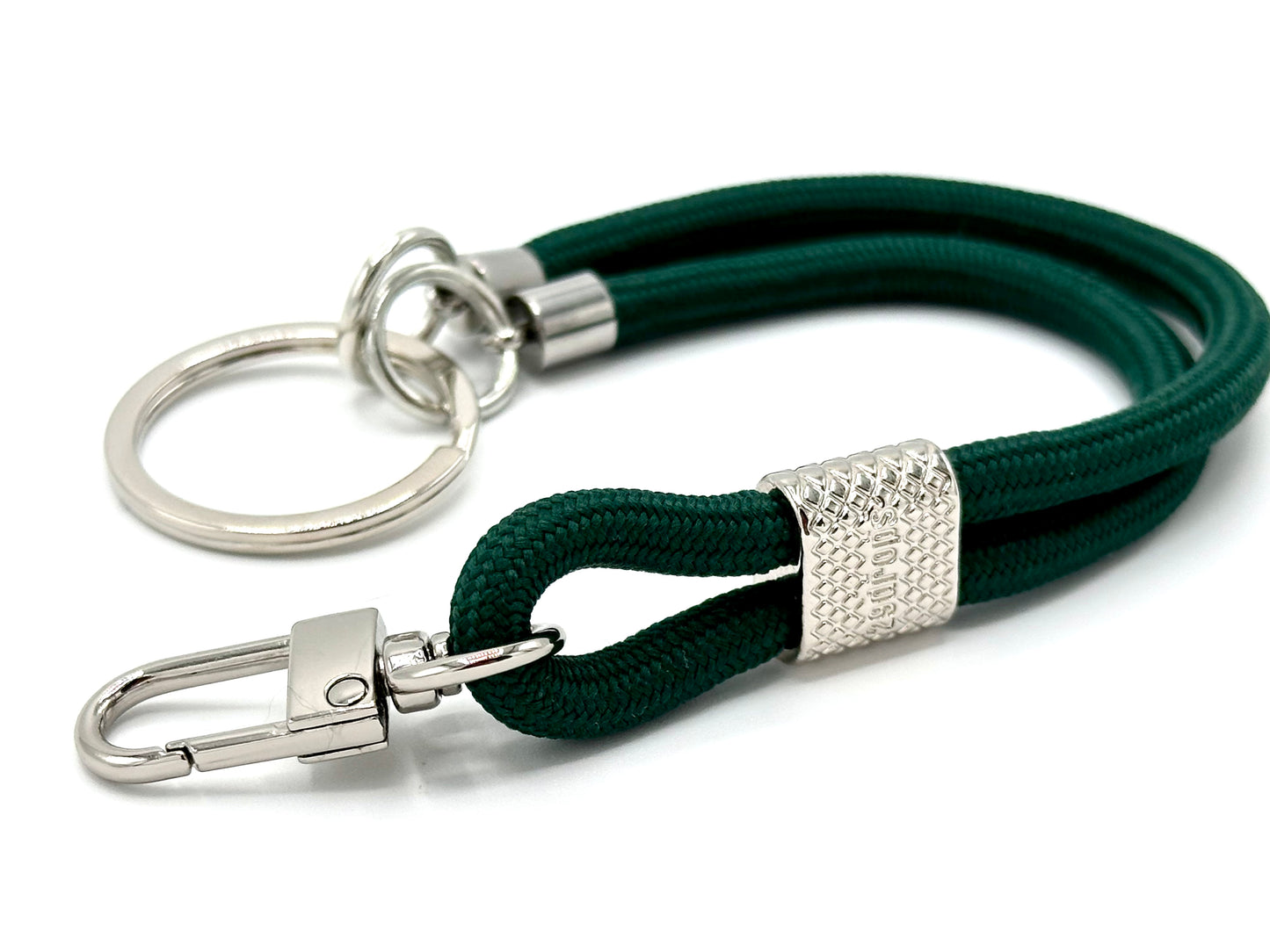 Schlüsselanhänger mit Karabiner Dunkelgrün