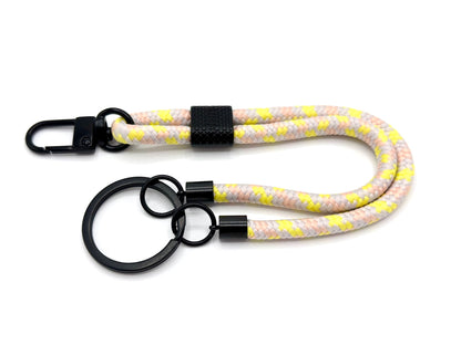 Schlüsselanhänger aus Seil mit Karabiner Gelb Mix