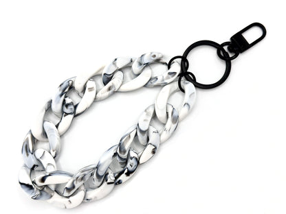 Schlüsselanhänger mit Karabiner Grau marmoriert