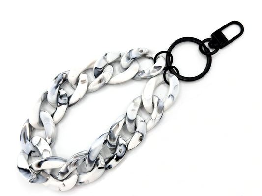 Schlüsselanhänger mit Karabiner Grau marmoriert