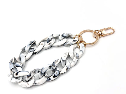 Schlüsselanhänger mit Karabiner Grau marmoriert