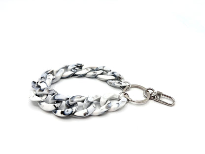 Schlüsselanhänger mit Karabiner Grau marmoriert