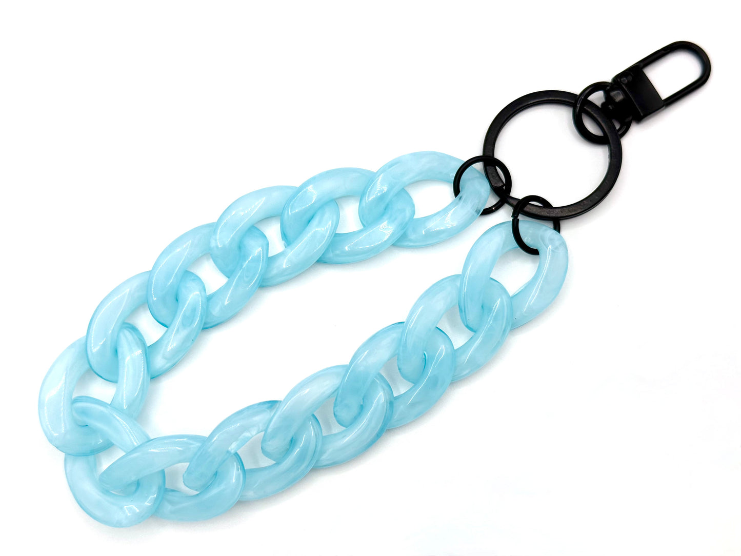 Schlüsselanhänger mit Karabiner Hellblau