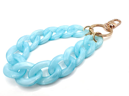 Schlüsselanhänger mit Karabiner Hellblau