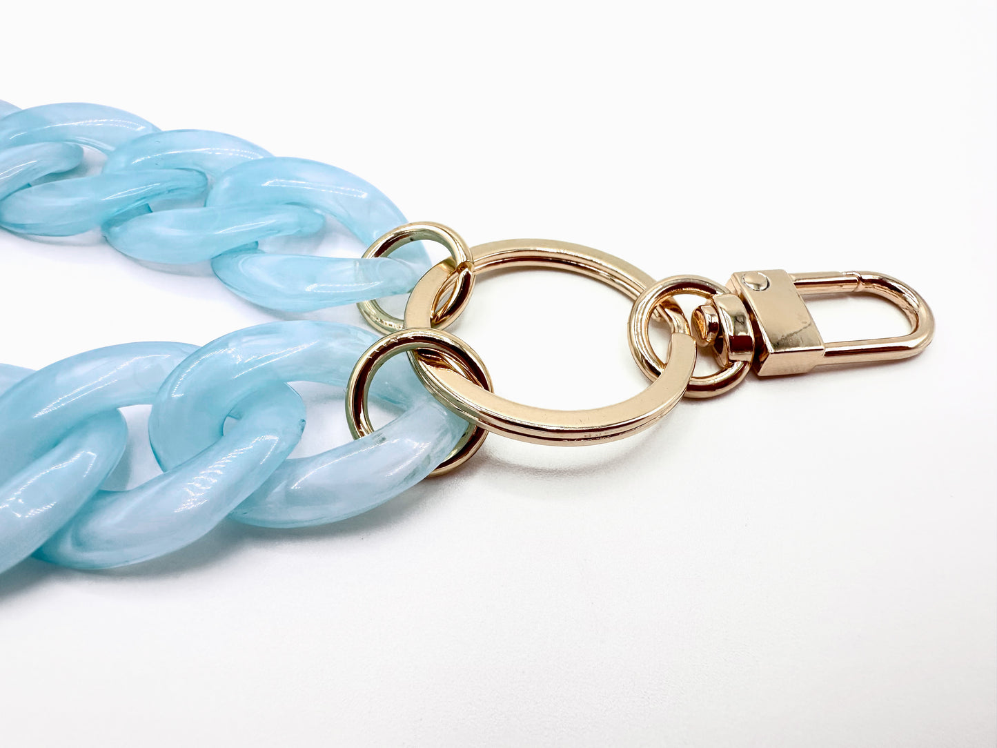 Schlüsselanhänger mit Karabiner Hellblau